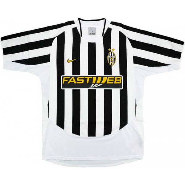 Tailandia Camiseta Juventus 1ª Retro 2003 2004 Negro Blanco